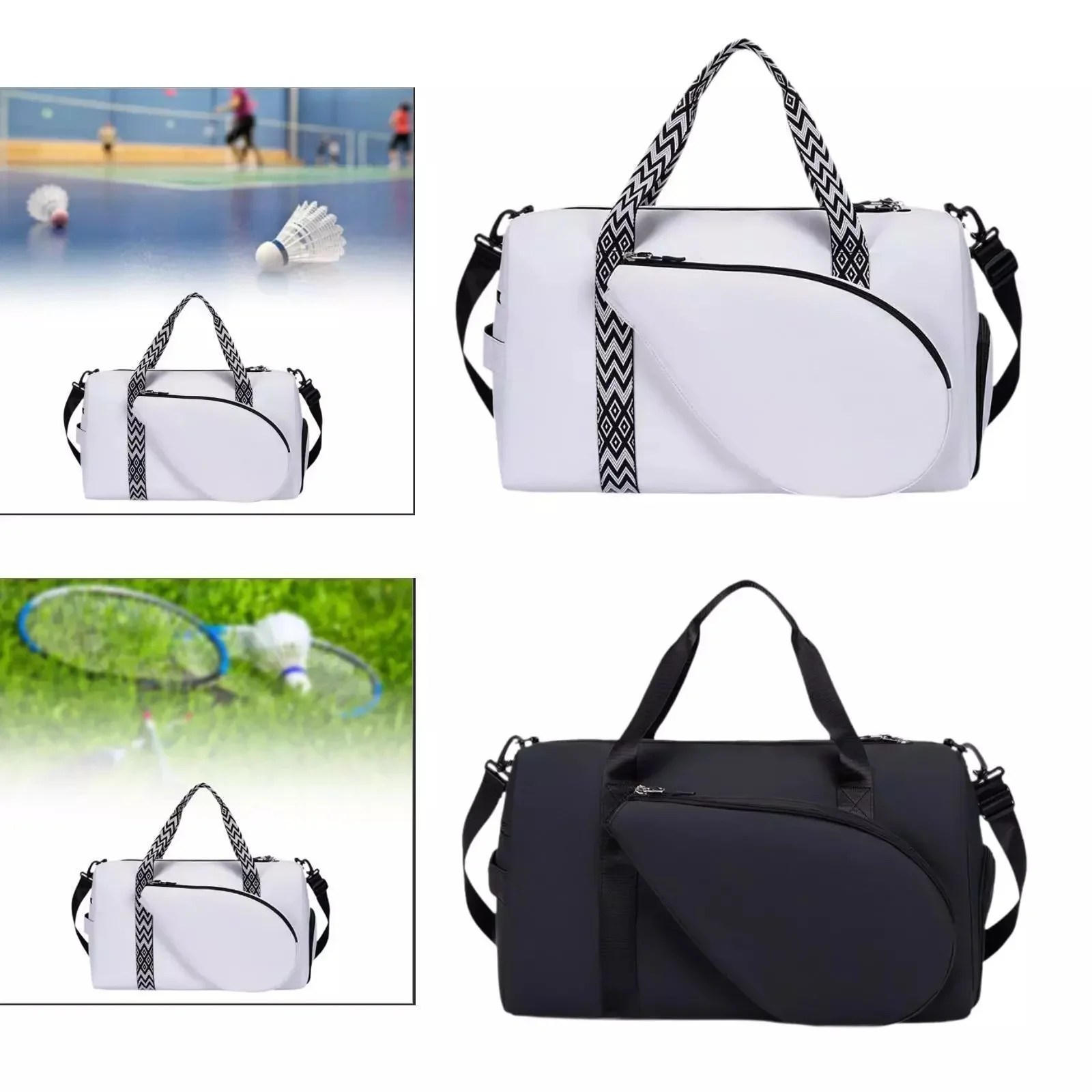 

Large Capacity Pickleball Bag Portable Tennis Tote Bag with Removable Court Markers Storage Organizer for Sports Gear