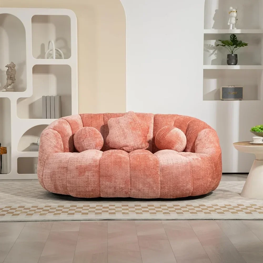 Oversized Bean Bag Chair Couch, Loveseat Bean Bag Bed for Adults, Big Beanbag Sofa with Foam Filler, Giant Lazy Chair