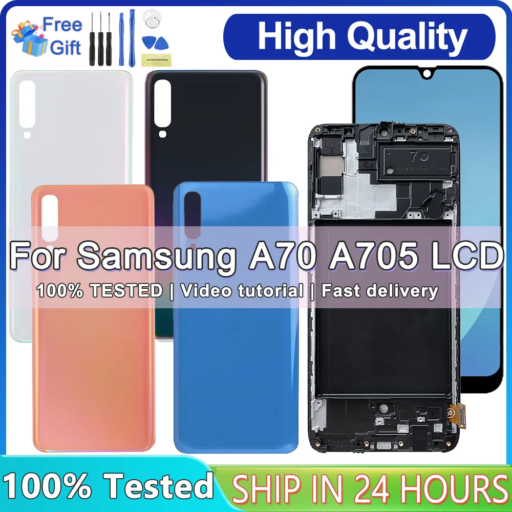 

Display A70 Screen With Frame For Samsung Galaxy A70 LCD Display SM-A705F A705FN/DS Touch Screen Digitizer Assembly Replacement