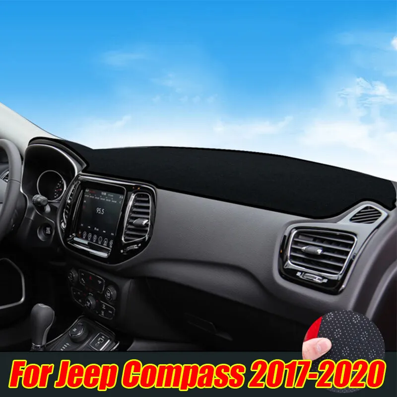 

Черный коврик для приборной панели автомобиля DashMat, солнцезащитный коврик для Jeep Compass 2017-2020