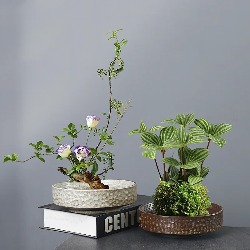 

Сосуды для цветочных композиций, керамические цветочные тарелки с Дзен-Духом, круглые цветочные композиции, моховые шары, гидропонные цветочные горшки