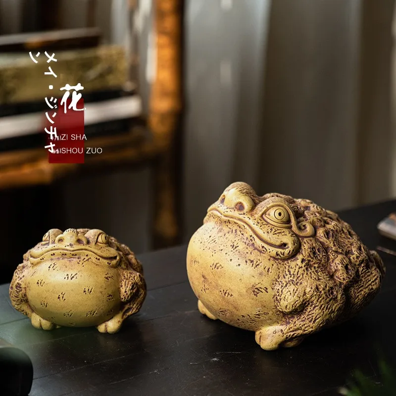 

he Purple Clay Tea Pet Large Size Wealth Attracting Tea Play Tea Table Decoration Tea Ceremony Accories Handmade Vintage