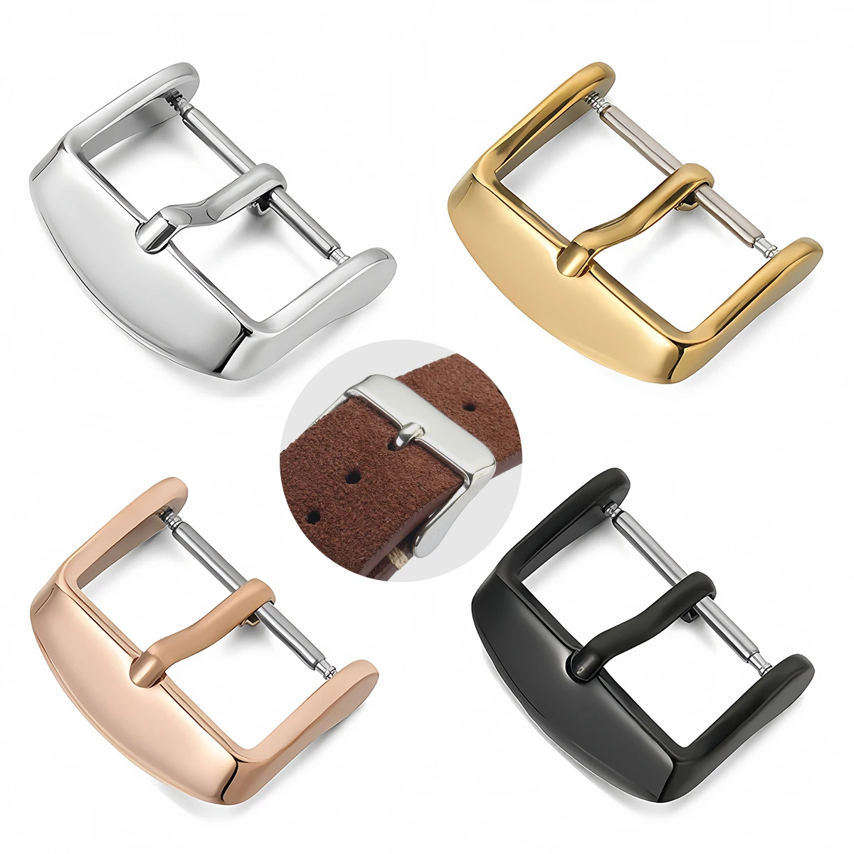 Hebilla de reloj correas de reloj de acero inoxidable cierre correa de cuero hebilla de repuesto 10/12/14/16/18/20/22/24mm accesorios de reloj