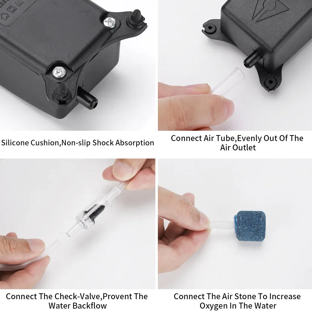 EU Mini Air Pump Silent Fish Tank Oxygen Pump Single Hole Aquarium Air Pump With High Gas Output