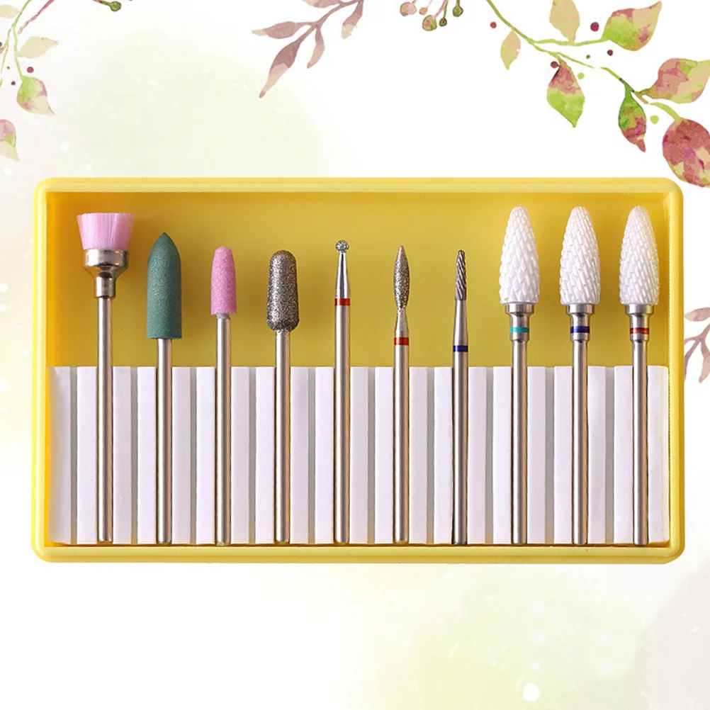 

1 Set of Ceramic Nail Drill Bits Professional Manicure Drill Grinding Head Kit for Acrylic Gel Nail nail grinding head