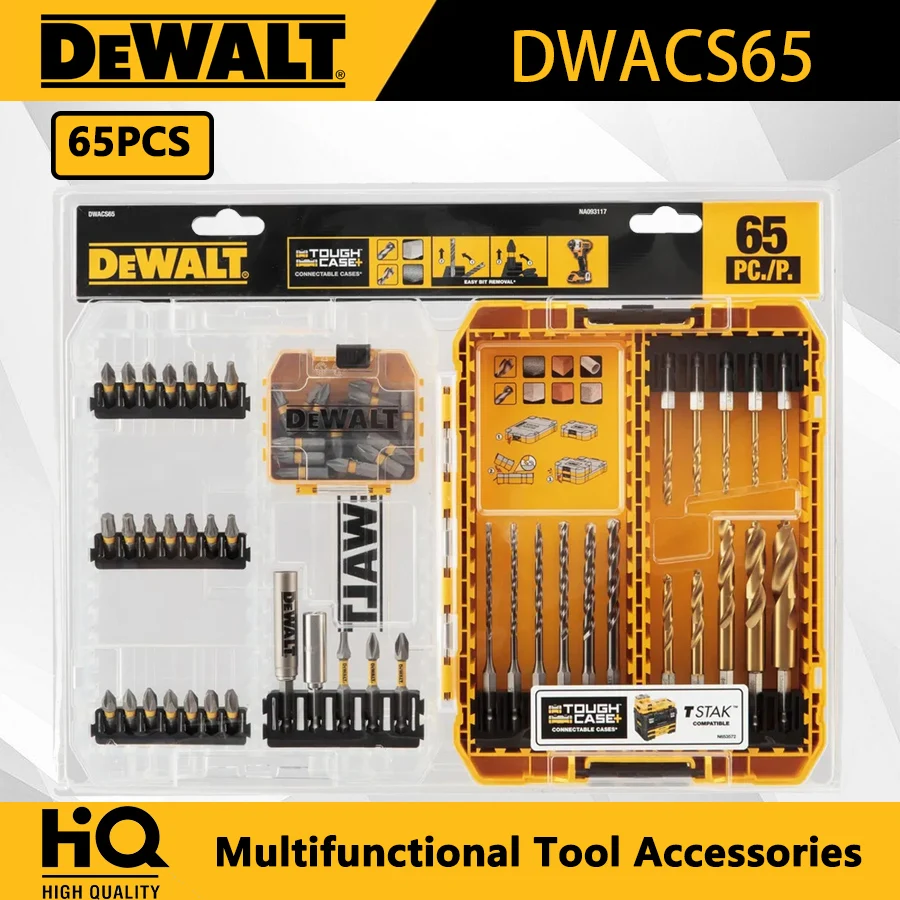 DEWALT 65PCS Multifunctional Tool Accessories Bit Set Extension Bit Holder and Drill Bits DWACS65