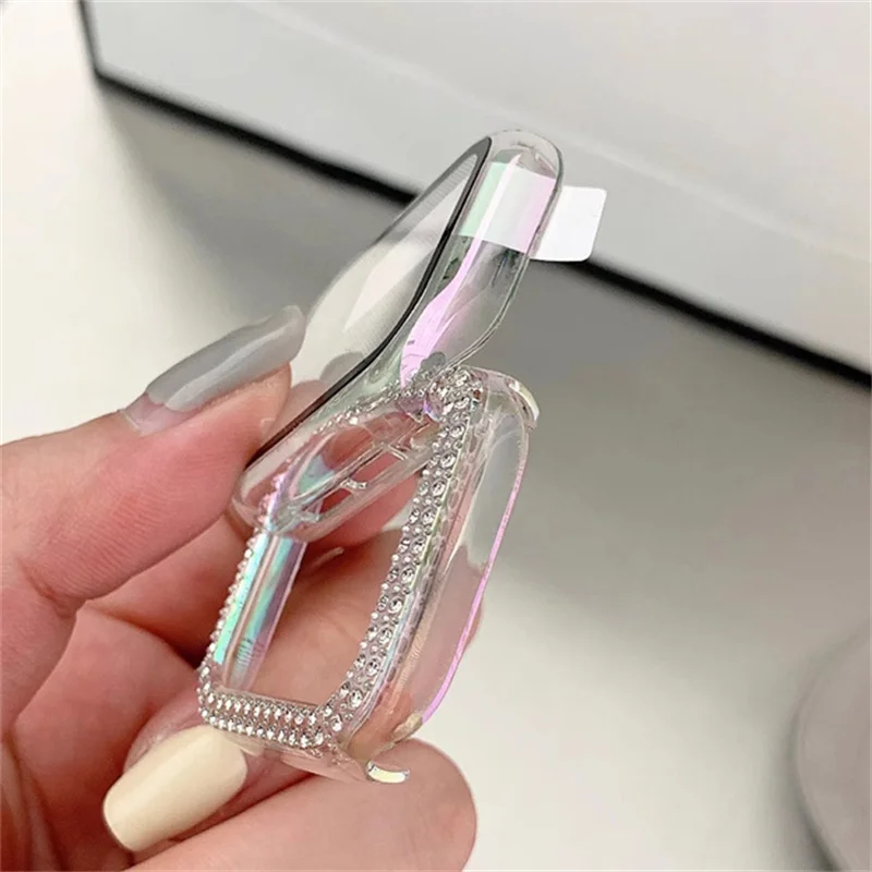 Bling +Cover For Apple Watch Case 45mm 41mm 40mm 44mm 42mm 38mm Diamond Bumper+Screen Protector For IWatch Series 7 3 4 8 SE 5 6