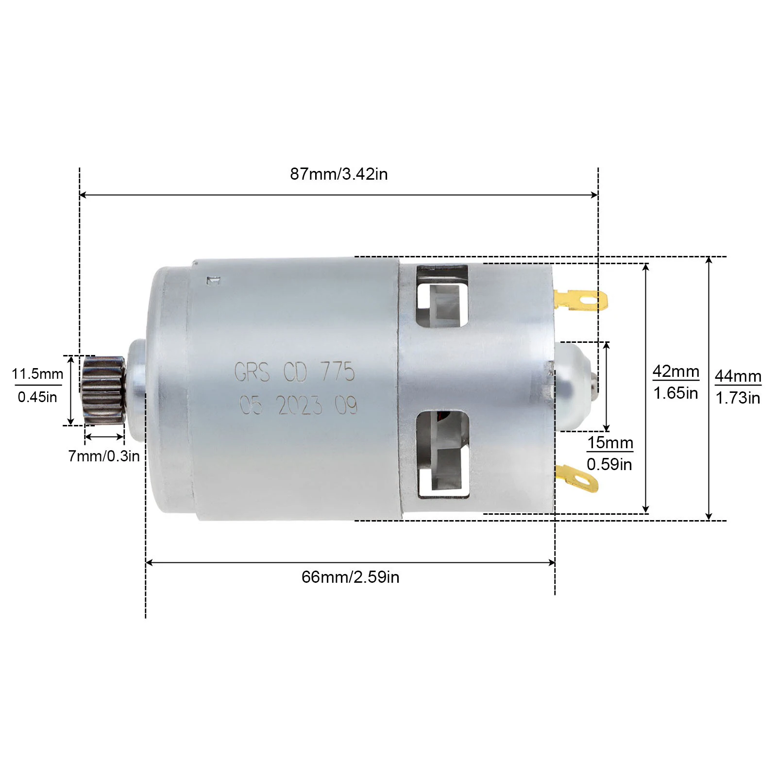 775 DC Motor 16 Teeth 18V High-speed Large Torque Micro Motor Fit for Makita Impact Drill / Electric Drill