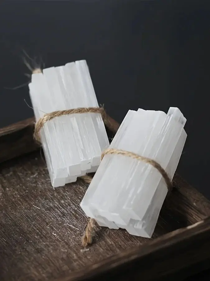5/10/20 Stück Selenit-Stick-Chips, Kristallstäbe, Gipssstäbe, weiße Gipskwarts-Mineralpunkte für Meditation, dekorative Anzeige – Detail 1