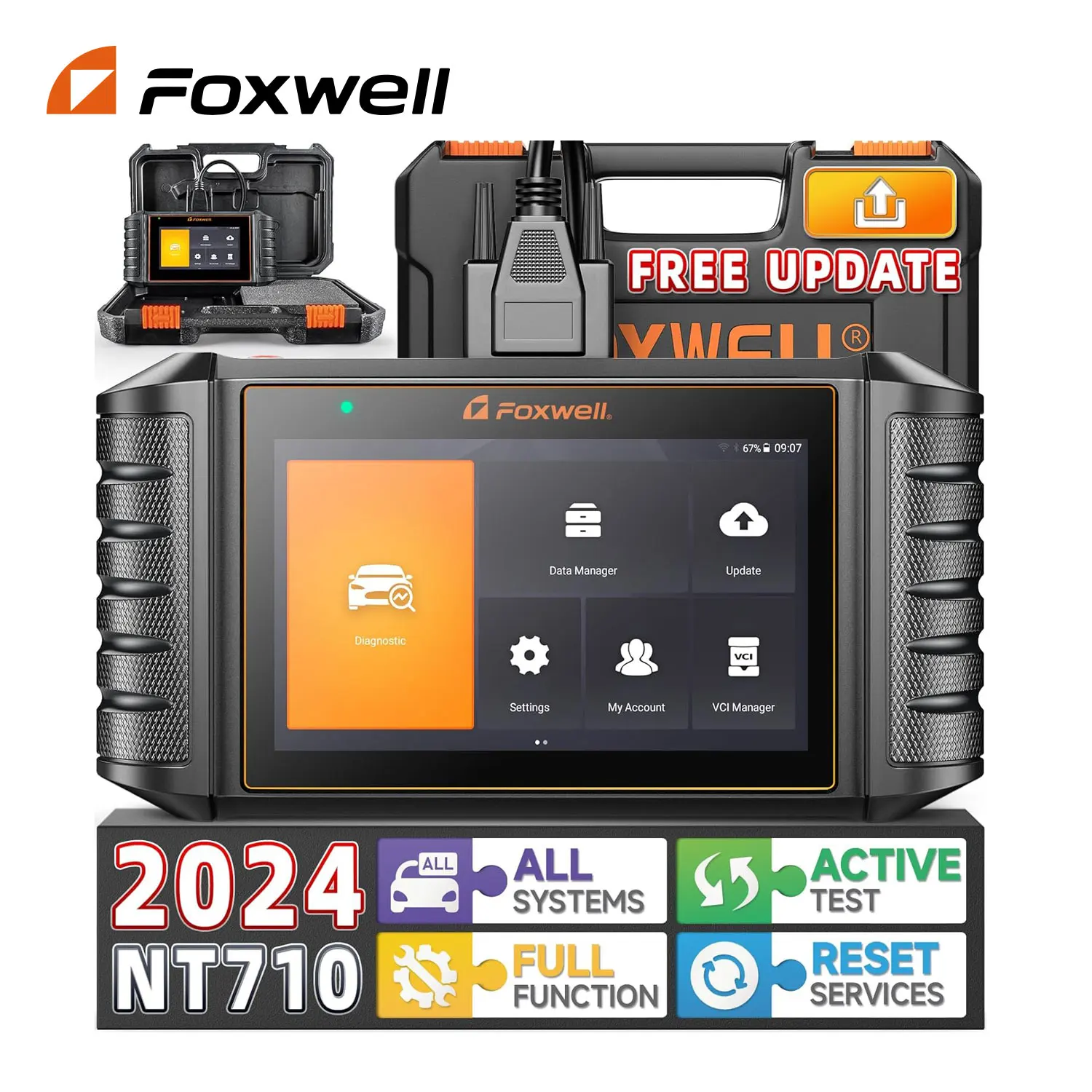 FOXWELL NT710 Fit for GM Chevrolet Buick Full System Diagnosis All Resets Car Scanner Diagnostic Tool Bi-Directional Scan Tool