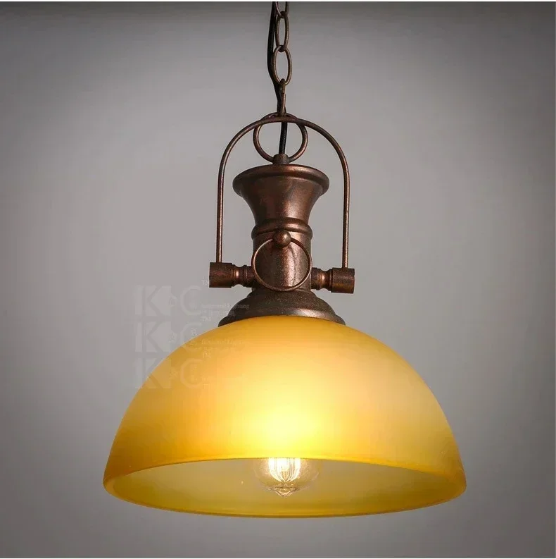 kc creative restaurant lighting retro loft industrial single-head crystal glass coffee bar lights