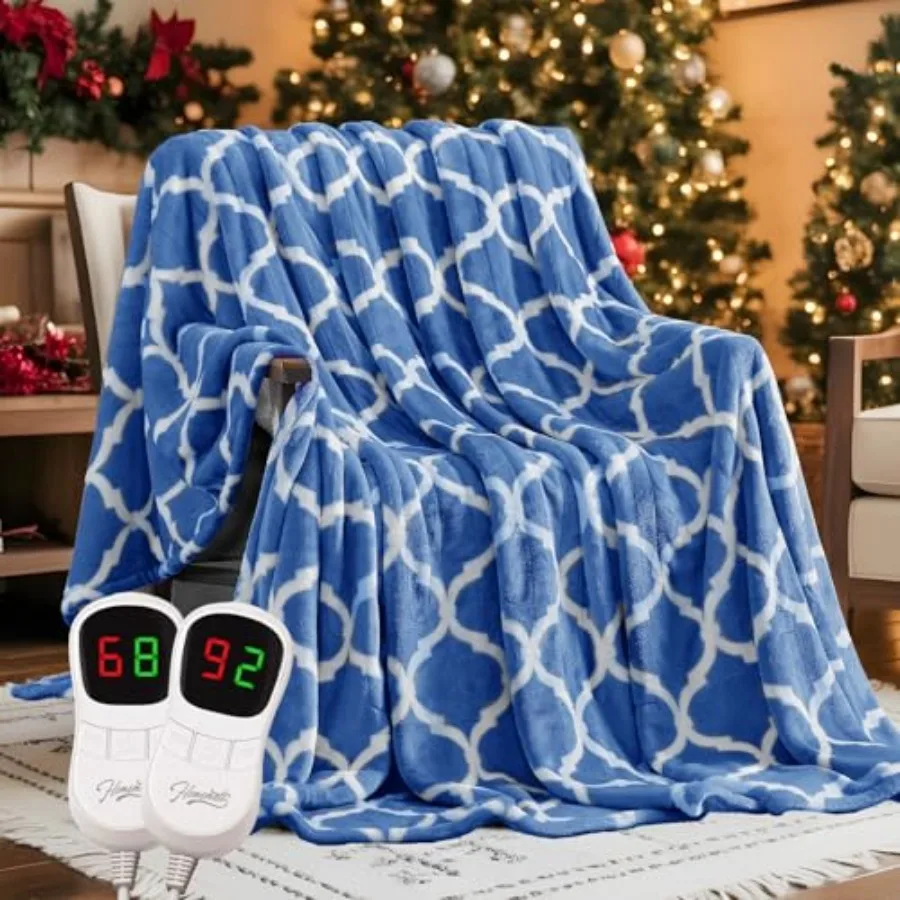 

Heated Blanket Electric Queen Size - 84"x90" Heating Blanket with 10 Fast Heat Levels 8 Hours Auto Off Ultra Soft Cozy Flannel