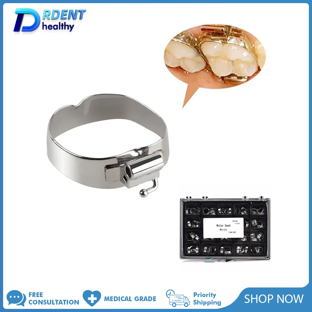 

80 шт./кор. стоматологические буккальные трубки из нержавеющей стали, ортодонтические стоматологические молярные ленты, предварительно сварные ленты Roth MBT