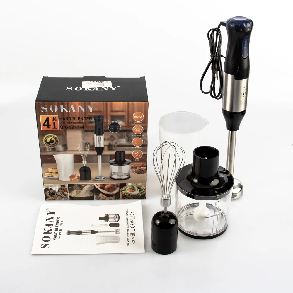 Houselin 1000W Immersion Blender Handheld with Electric Whisk & Milk Frother Attachments