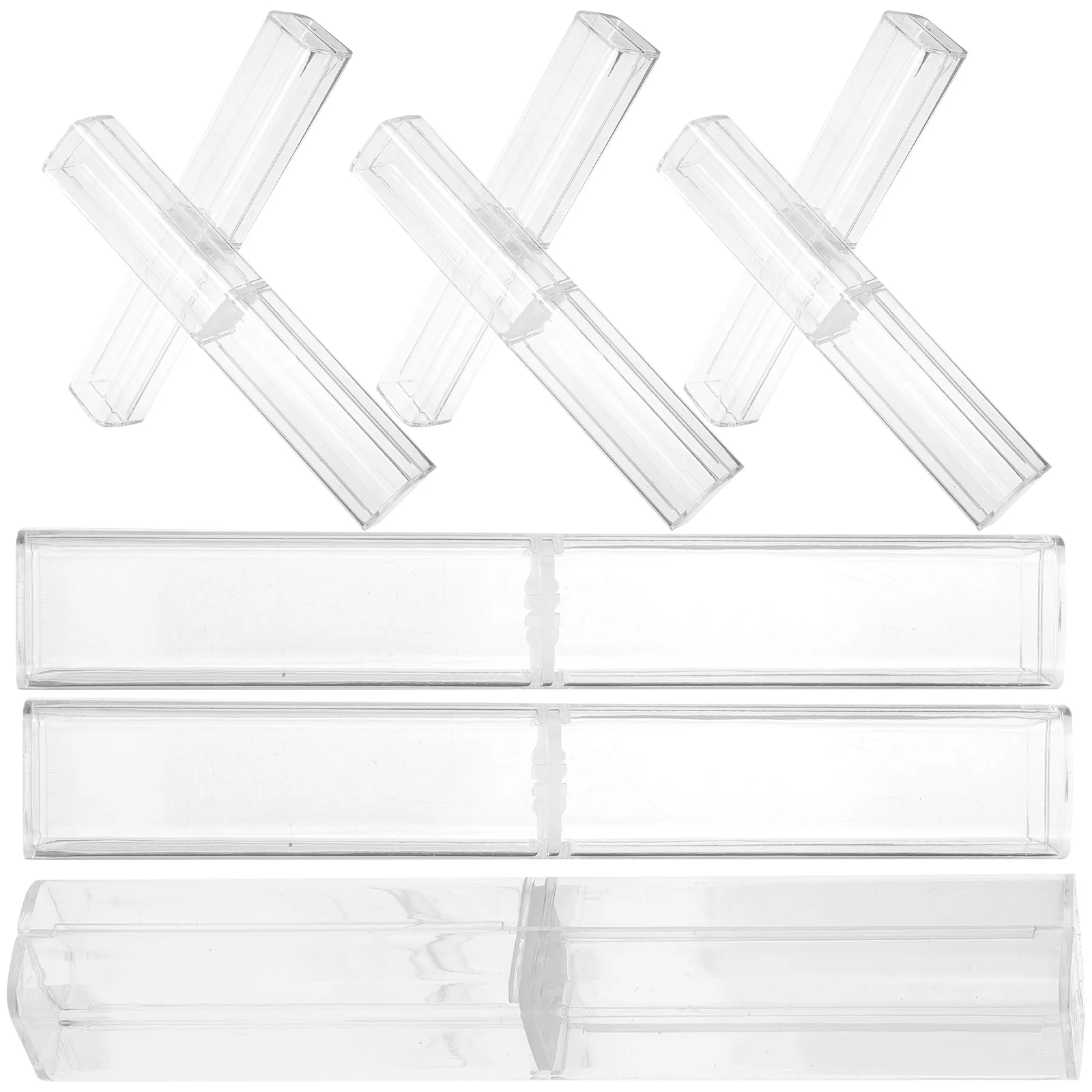 

10pcs Transparent Acrylic Pencil Case Plastic Containers Clear Classroom Gift Pen Box Storage Organizer for Students Teachers