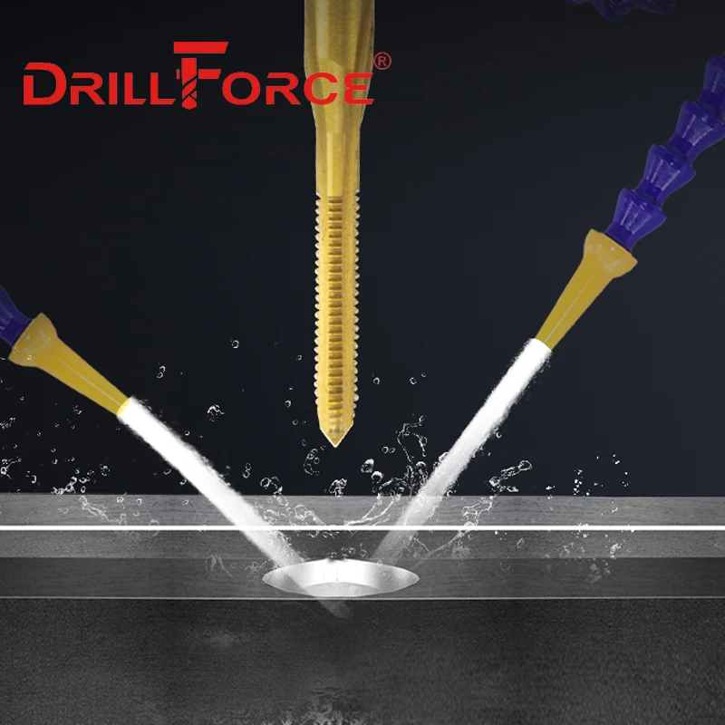 Drillforce-broca de grifo de rosca de tornillo de cobalto, vástago de 3mm, Mini HSSCO M35, máquina de M0.8-M1.9 de flauta recta, herramienta para acero inoxidable