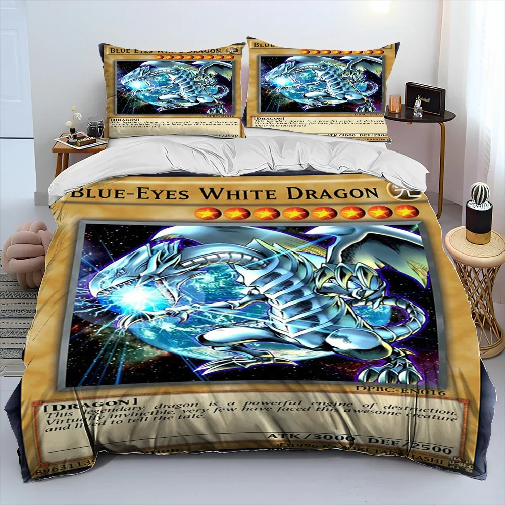 3PCS Single-sided Printed D YuGi-Oh MONSTER CARD Anime Printing Duvet Cover Bedding Set Comfortable Breathable Comforter Bed Set