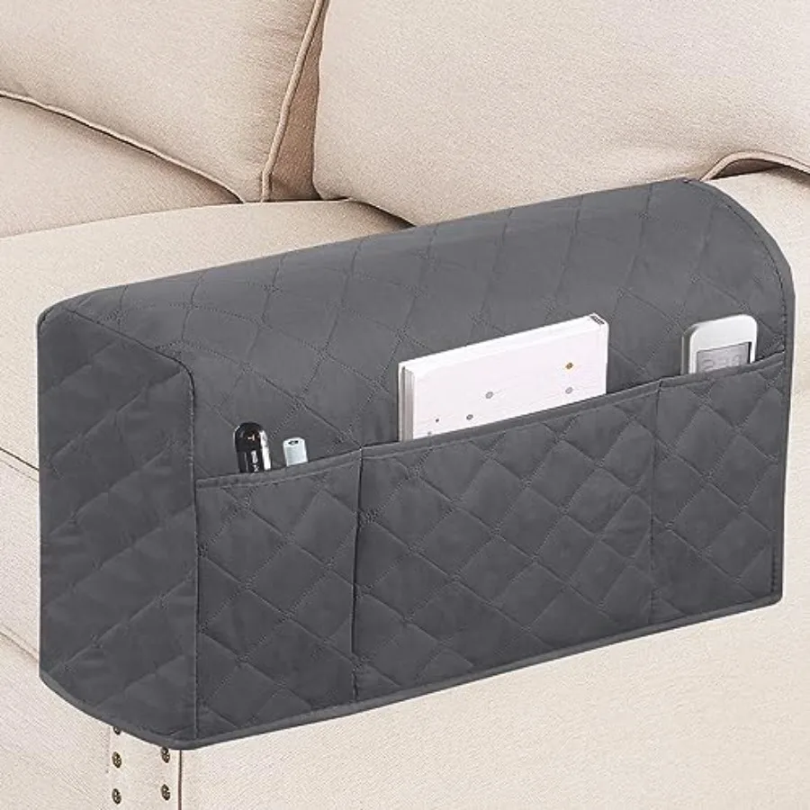 

2 Pack Waterproof Armrest Covers for Chairs and Sofas Couch Arm Covers for Sofa Armrest Covers with Side Pocket Anti-Slip Furni
