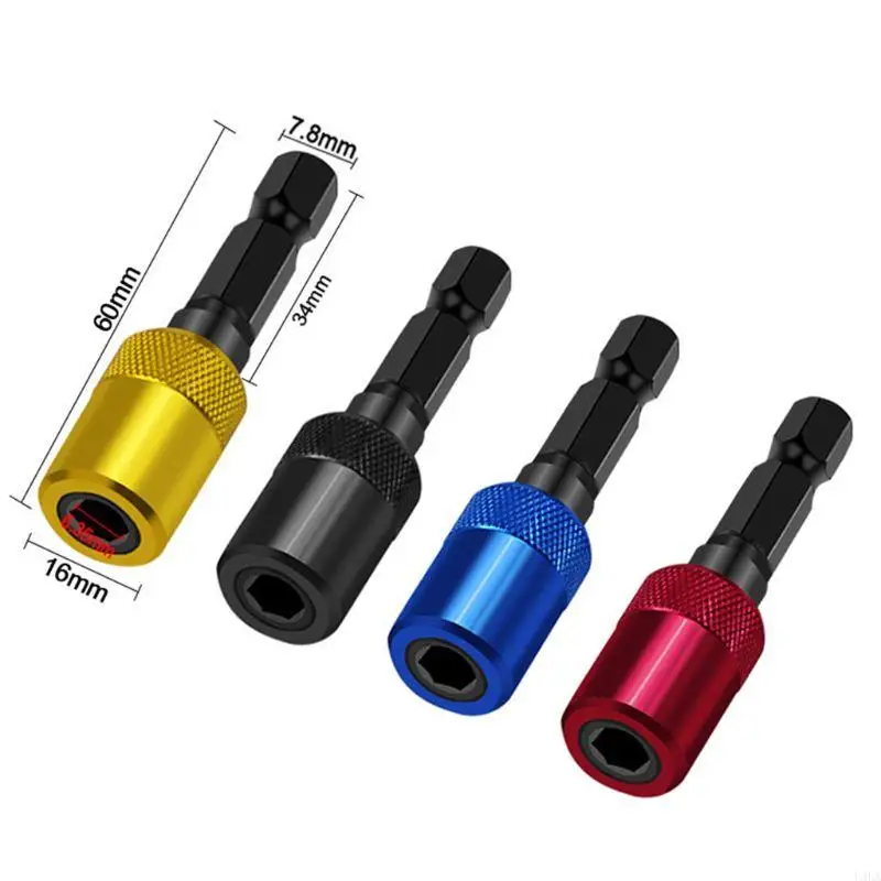 U4LA 1/4 นิ้ว Shank Quick release ไขควงไฟฟ้า Electric Bit Bit Bit Holder 60mm 4 สี
