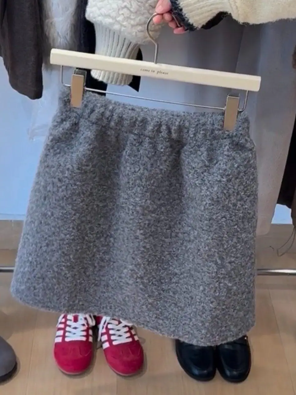 

Утепленная шерстяная юбка А-силуэта с круговым узором для женщин, зимняя, облегающая, маленького размера, короткая юбка