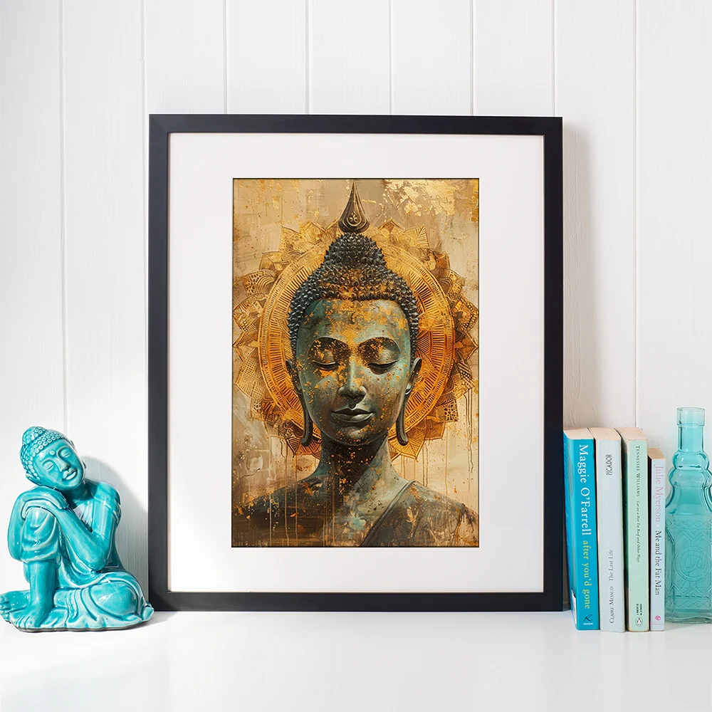 Buddha and Mandala Canvas Paintings Buddhism Poster Print Canvas Wall Art Room Decoration Accessories
