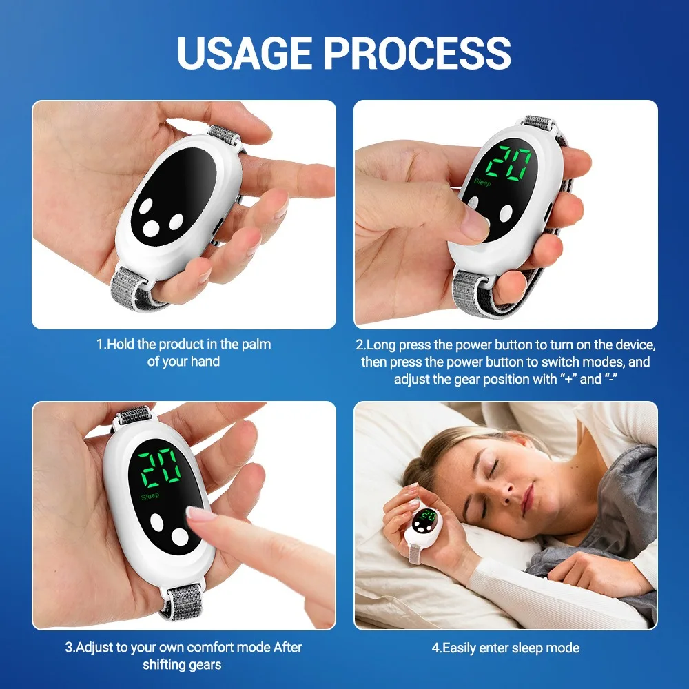 Home EMS Sleep Aid Device Microcurrent Sleep Aid Machine Sleep Instrument for Insomnia Stress Anxiety Relief Palm Pulse Massager