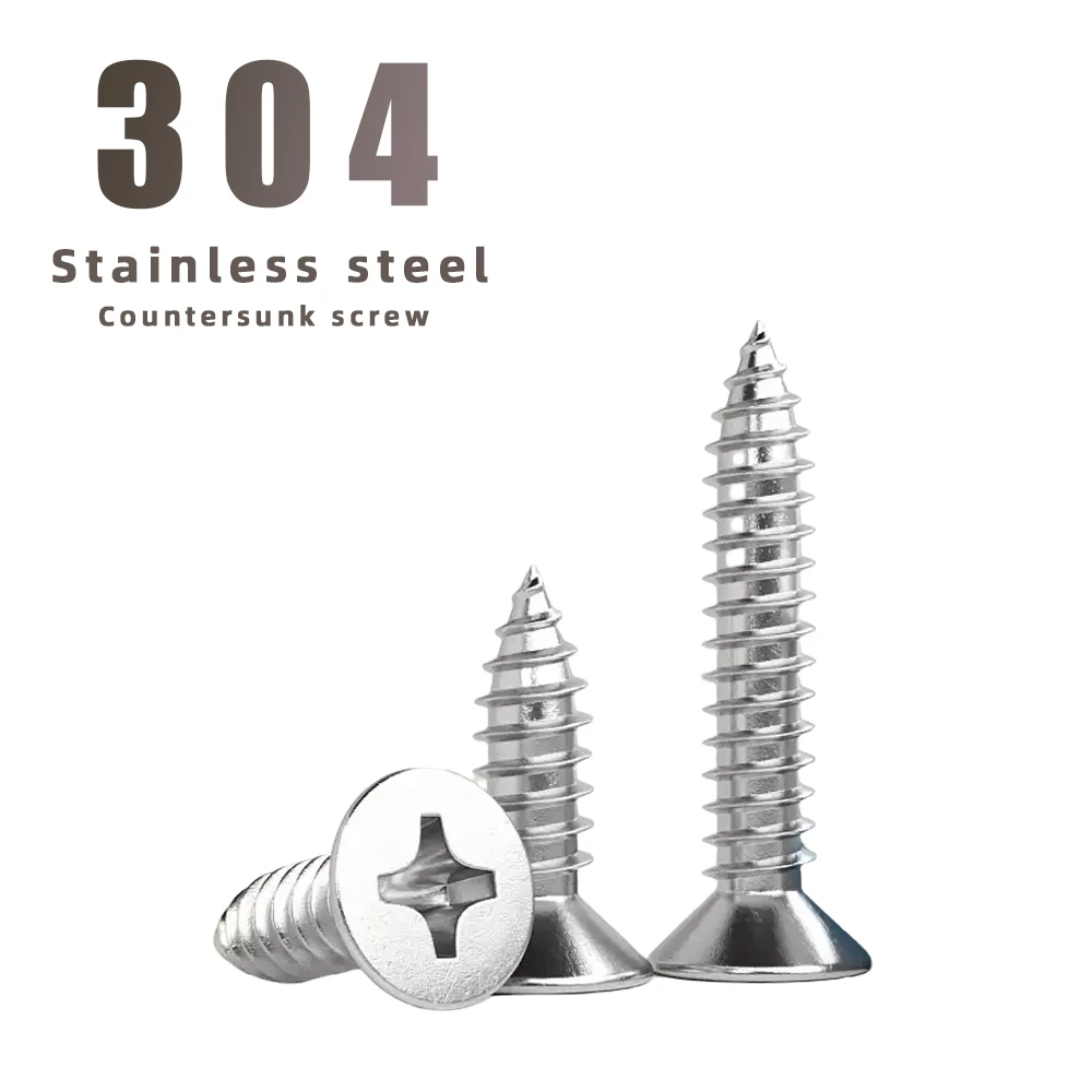 304 stainless steel material Fine thread countersunk self-tapping screws M5.5 M6 M8 Precision mechanical parts available