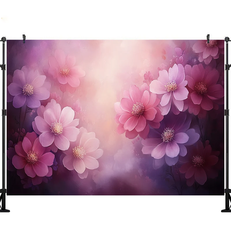 LS Photography Backgrounds Dreamy Pink Floral Abstract Texture Decor Wedding Maternity Child Adult Art Portrait Photo Backdrops