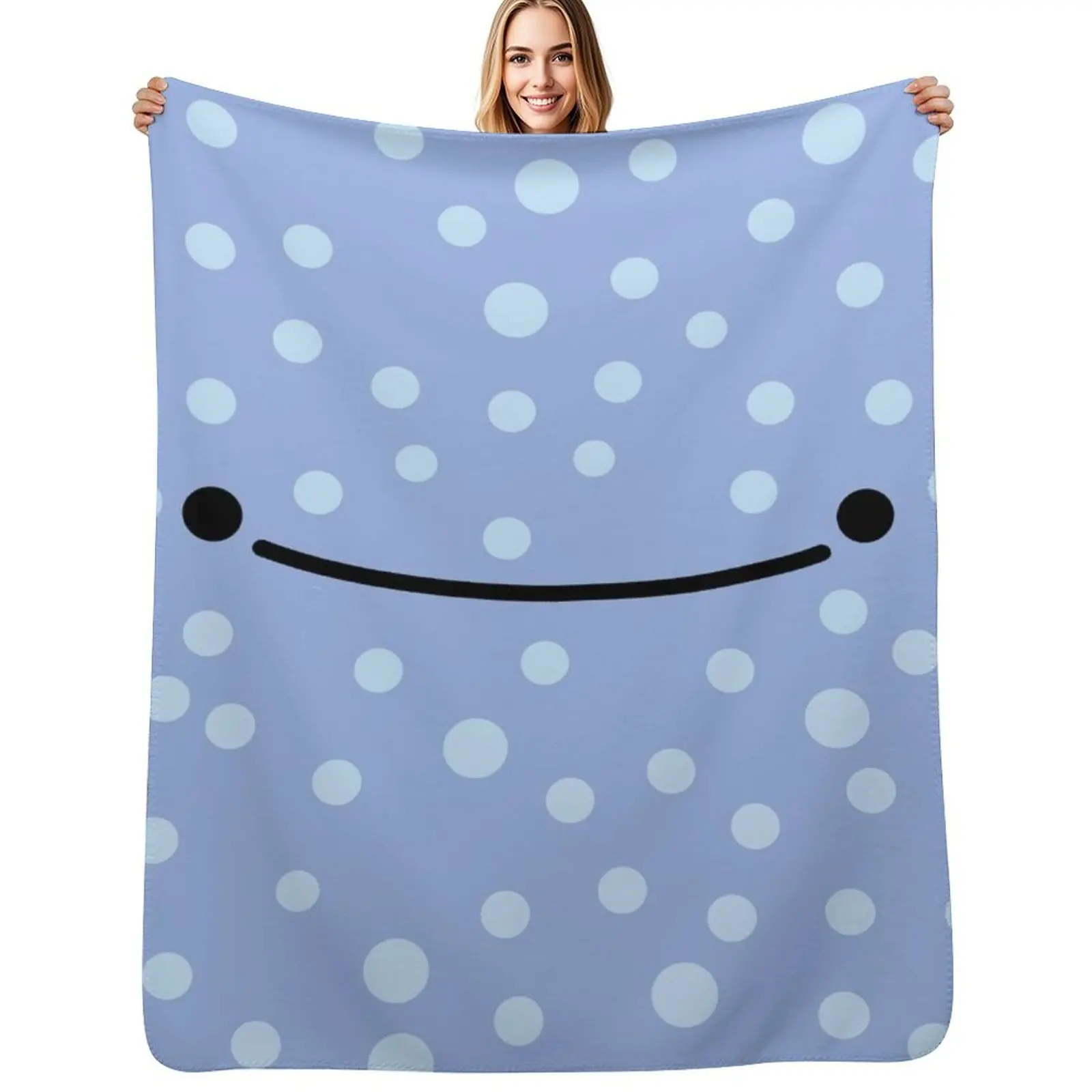 

Jinbei San Cute Whale Face Throw Blanket Warm Plush Fuzzy Blanket for Living Room