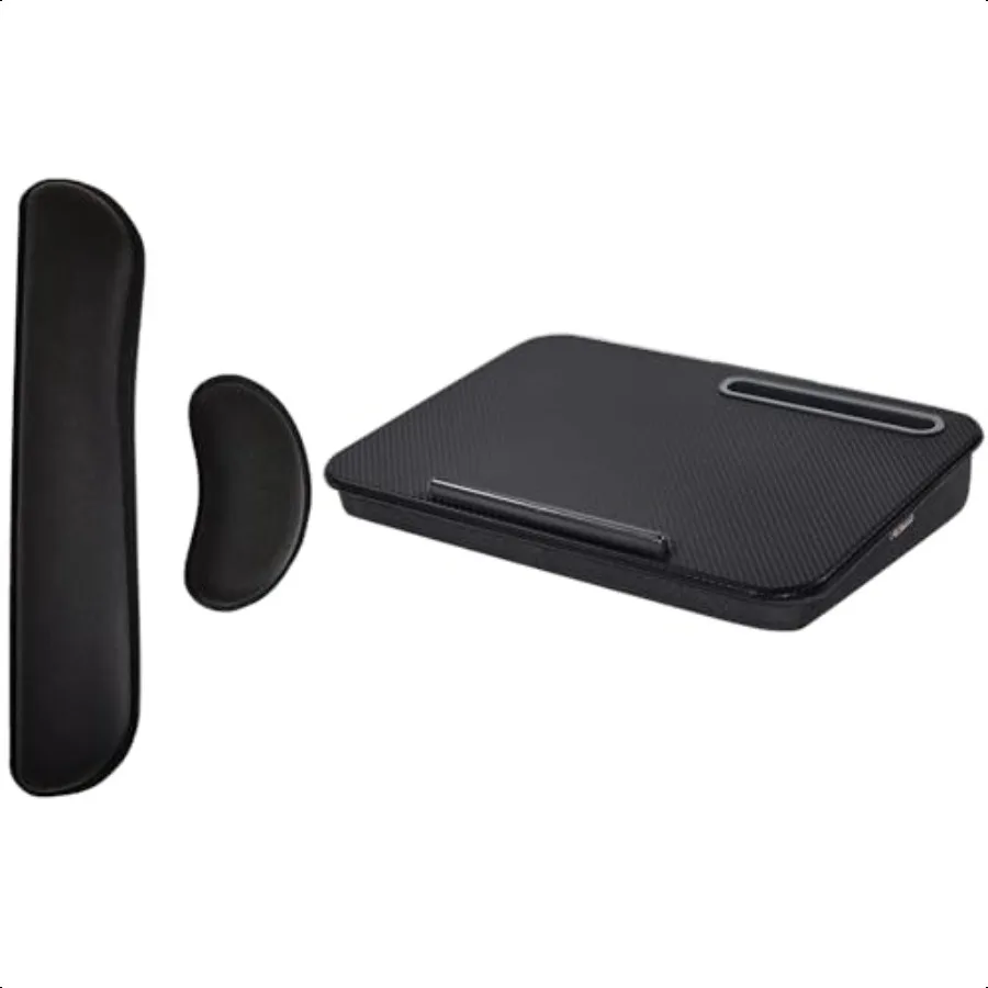

Gel Memory Foam Wrist Rest and Cushion Lap Desk Wrist Rest Includes Mousepad Rest Ergonomic Design Lap Desk Fits 15 Inch Laptop