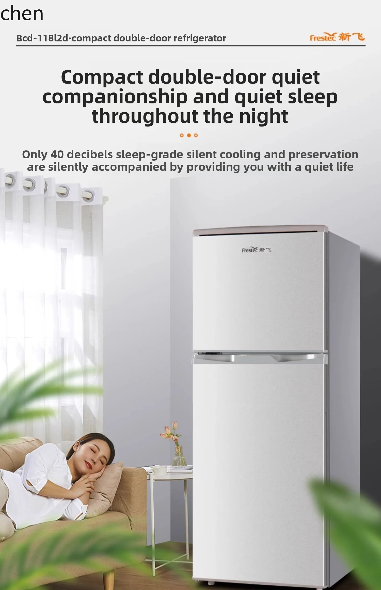 LXC double-door  energy-saving small refrigerator rental dormitory refrigerated and frozen two-door double-door refrigerator