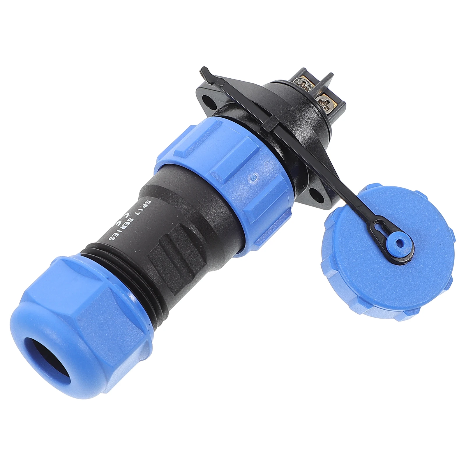 

2 Pin Waterproof Connector Wire Connectors Circular Plugs Blue Plastic Rv Panel Mount Socket Flange IP68 Electrical Aviation