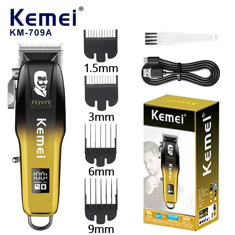 

Kemei Electric Hair Clipper KM-709A Hair Cut Wireless Trimmer Men Professional Clipper Machine Rechargeable Hair Cut Barber