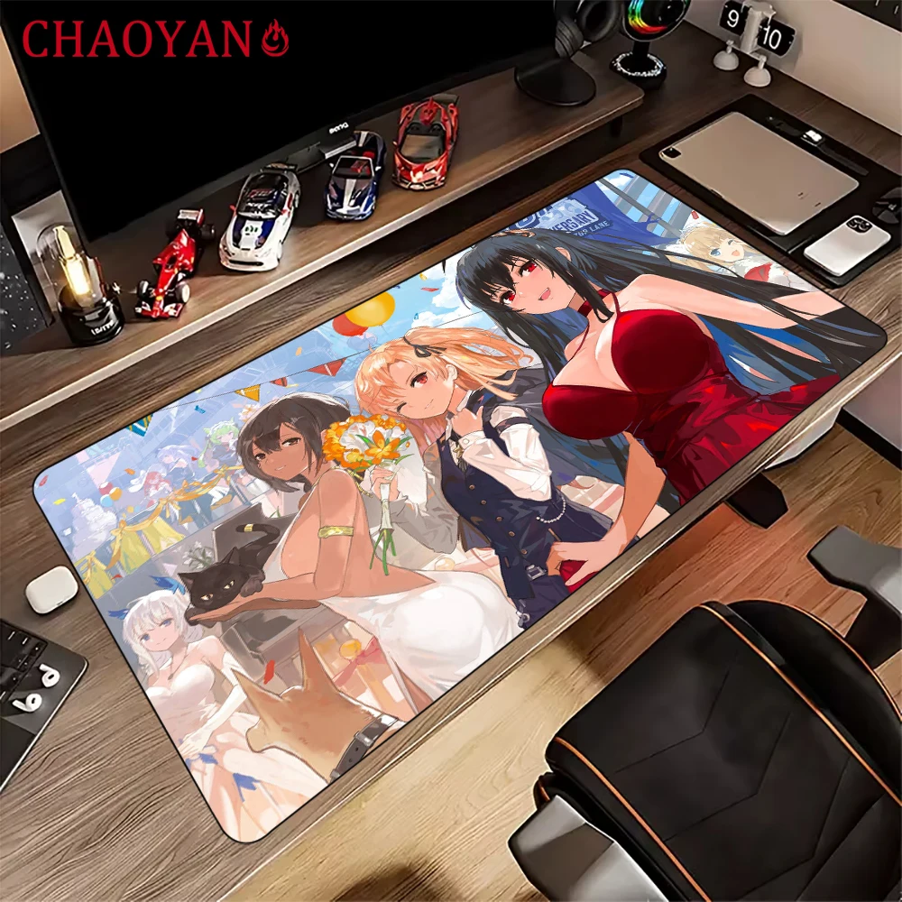 

Anime girl Azur Lane theme Mouse Pad Desk Mat with Stitched Edges non-Slip rubber base pc accessories Gaming mat kawaii rug