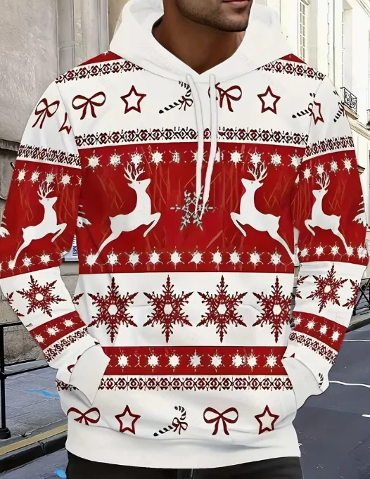 عارضة هود البلوز 3D طباعة هوديي عيد الميلاد مقنعين طويلة الأكمام الشارع الشهير البلوز المتضخم البلوز رجل هوديس #3