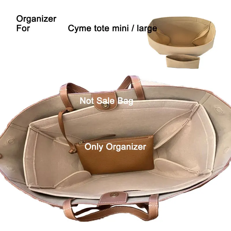 

Insert Organizer For Cyme Mini Regular Tote Bag , Inner Purse Pouch cosmetics , Modified Storage Bag, Makeup Organizer