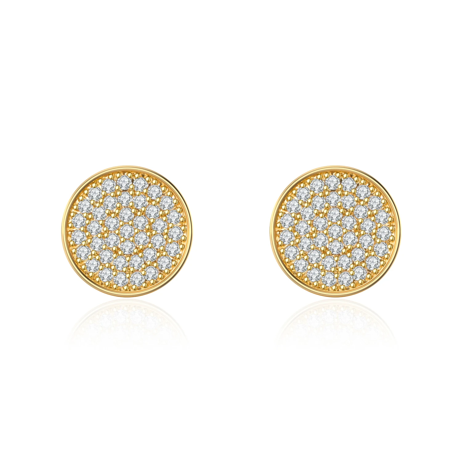 Round Shaped Shinny Women Girls Earrings With Zircon Classic Banquet Ball Gift for Mother Grace Elegant Classical