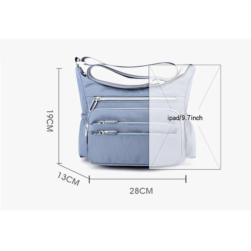 2023 New Women Shoulder Bags Large Capacity Nylon Messenger Bags Simple Multi-Pockets Waterproof Crossbody Mommy Travel Handbags