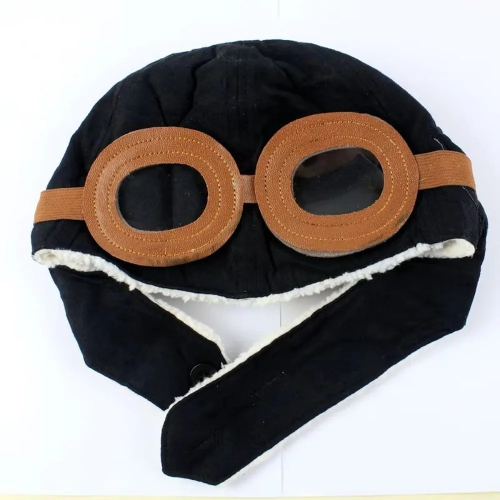 

New Black Baby Warm Hat Coffee Beanie Pilot Caps Bomber Hats Baby
