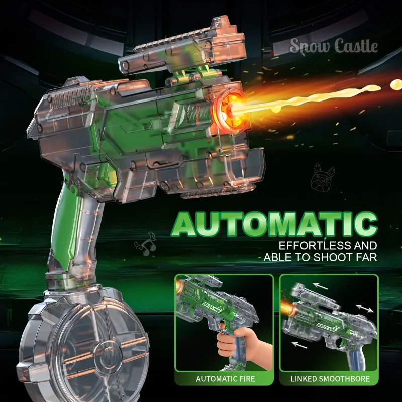 Automatic Electric Water Blaster Gun with LED Light Powerful Long Range Water Guns Toys for Kids Adults Summer Outdoor Pool Toy