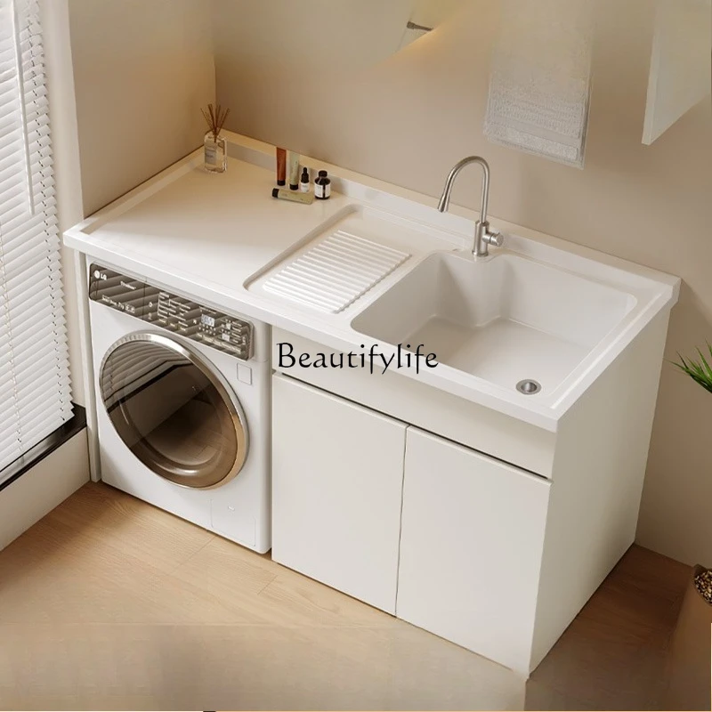 

*Customized balcony cabinet Washing machine integrated cabinet