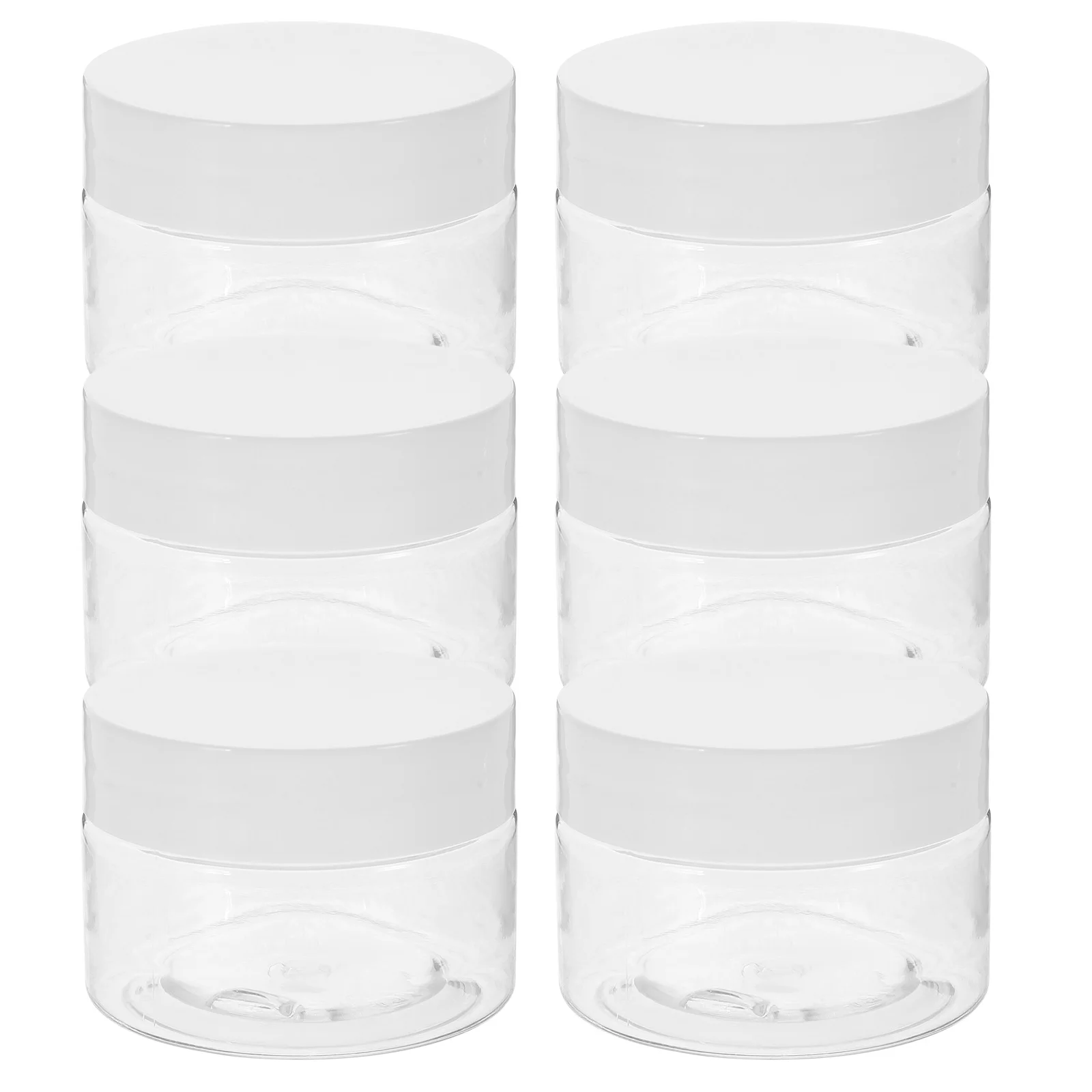 

6pcs Transparent Cream Jars 30g Wide Mouth Containers Travel Size White Lids Empty Packaging Bottle Storage Refillable