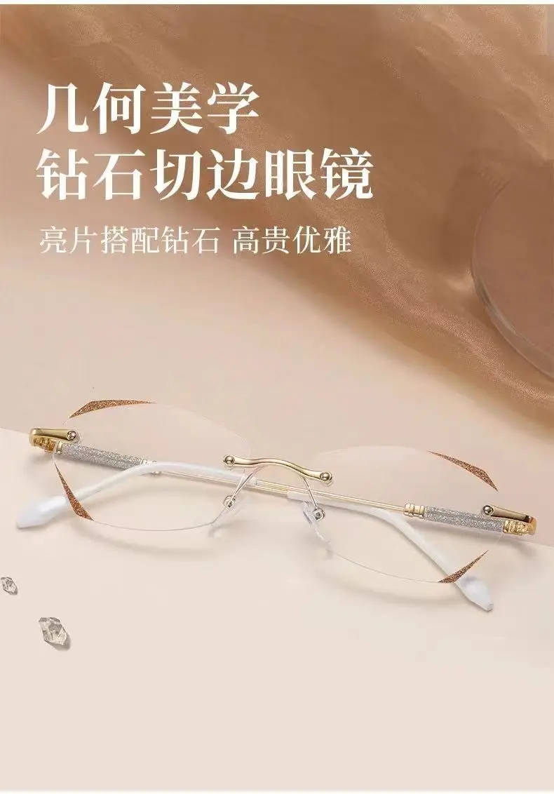 Rahmenlose Lesebrille, Anti-Blaulicht-Metallrahmen-Brille, Anti-Ermüdungsbrille mit +1,5 +2,0 +2,5 +3,0 +3,5 für Männer und Frauen – Detail 2