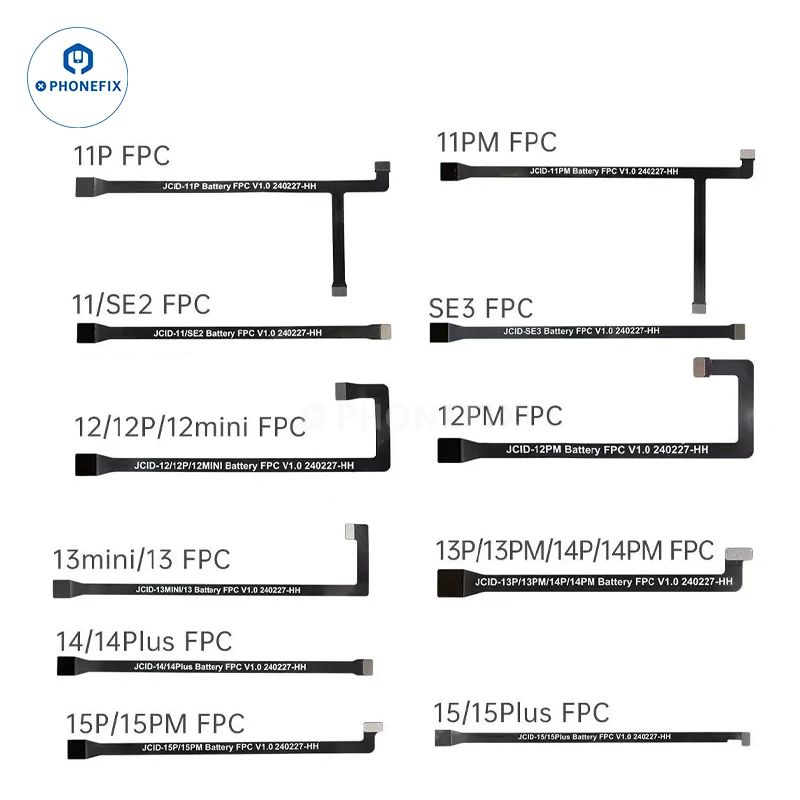 Batería oficial JCID JC Q1, Cable flexible FPC para batería JC Q1, programador de reparación rápida, Ciclo de batería modificado FPC, 11 unidades por juego