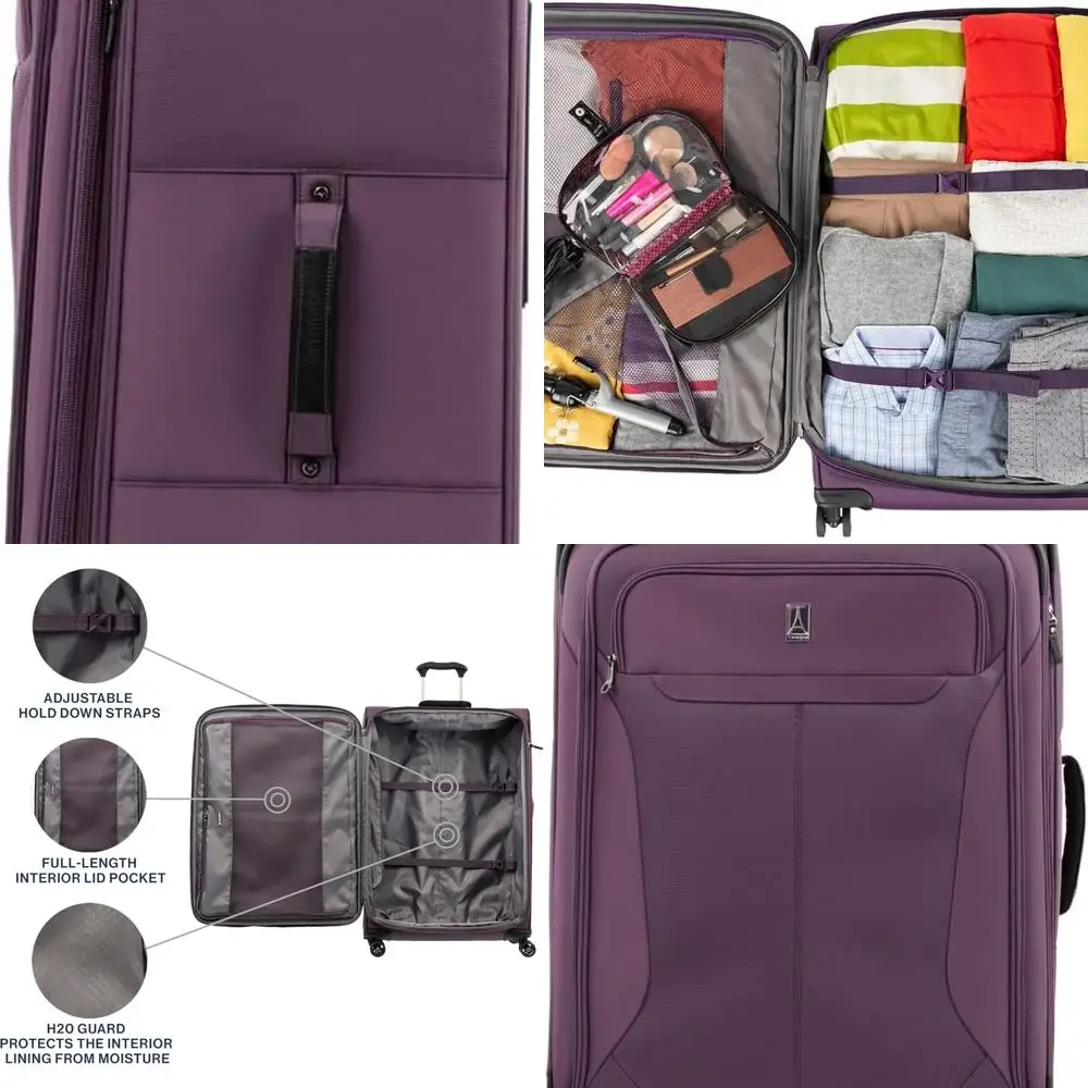 

29 Expandable Softside Luggage with 4 Spinner Wheels, Lightweight Large Suitcase, Deep Purple