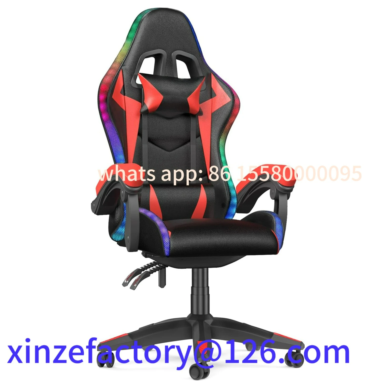 

Customizable Gaming with LED and Ergonomic Computer Reclining Leather High Back Video Office Chair