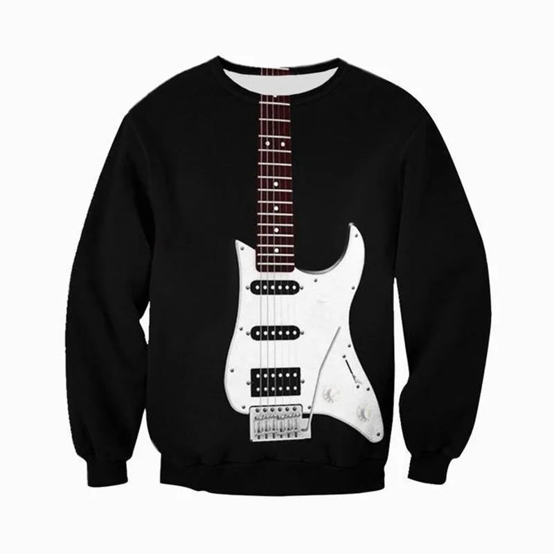 New Musical Instrument Hoodies Guitar 3D Print Sweatshirts Women Long Sleeve Y2k Hoodie Streetwear Pullovers Tops Woman Clothing