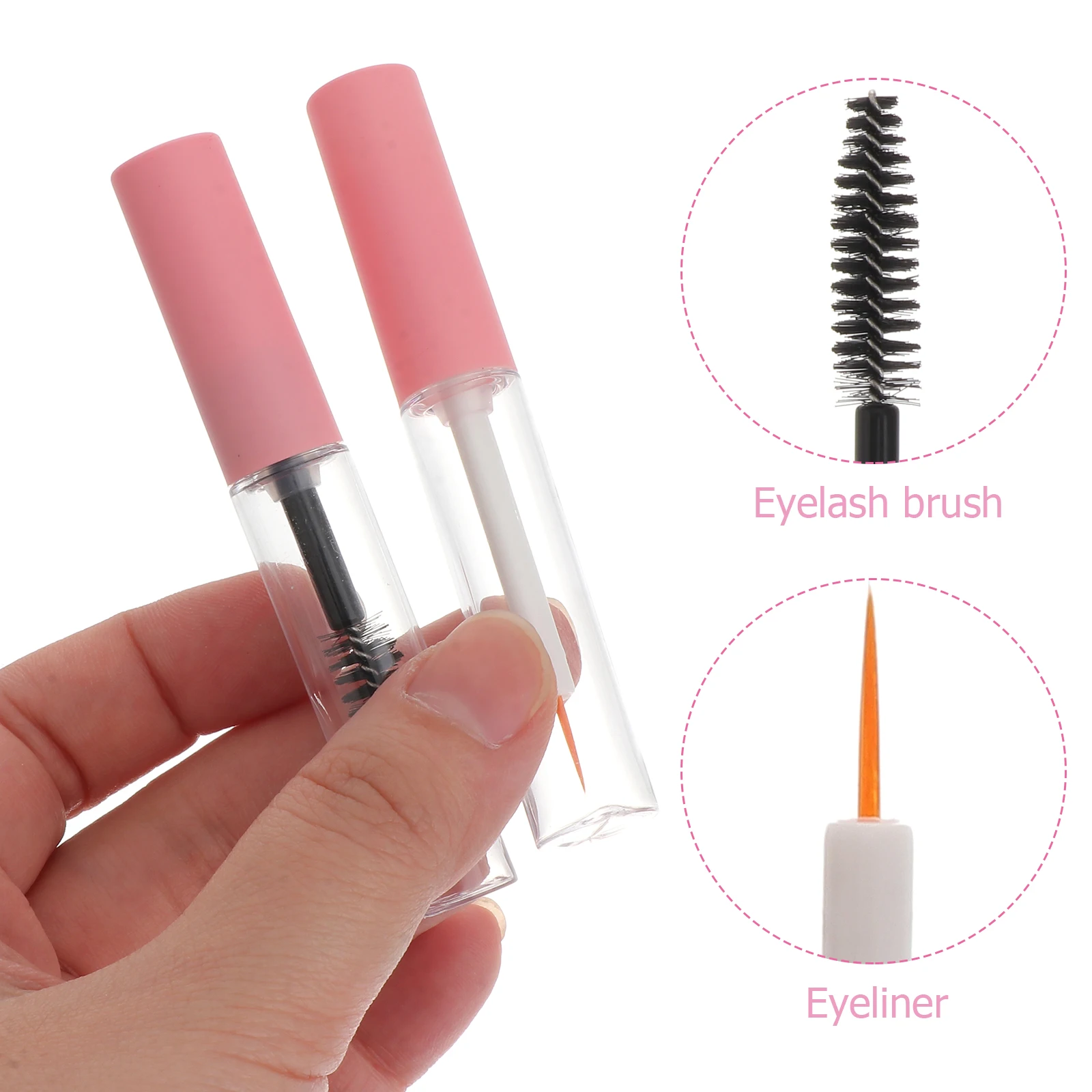 

6pcs Mascara Tubes Eyeliner Sticks Lip Gloss Tubes 5ml Clear PET Refillable Uniform Application Lightweight Compact