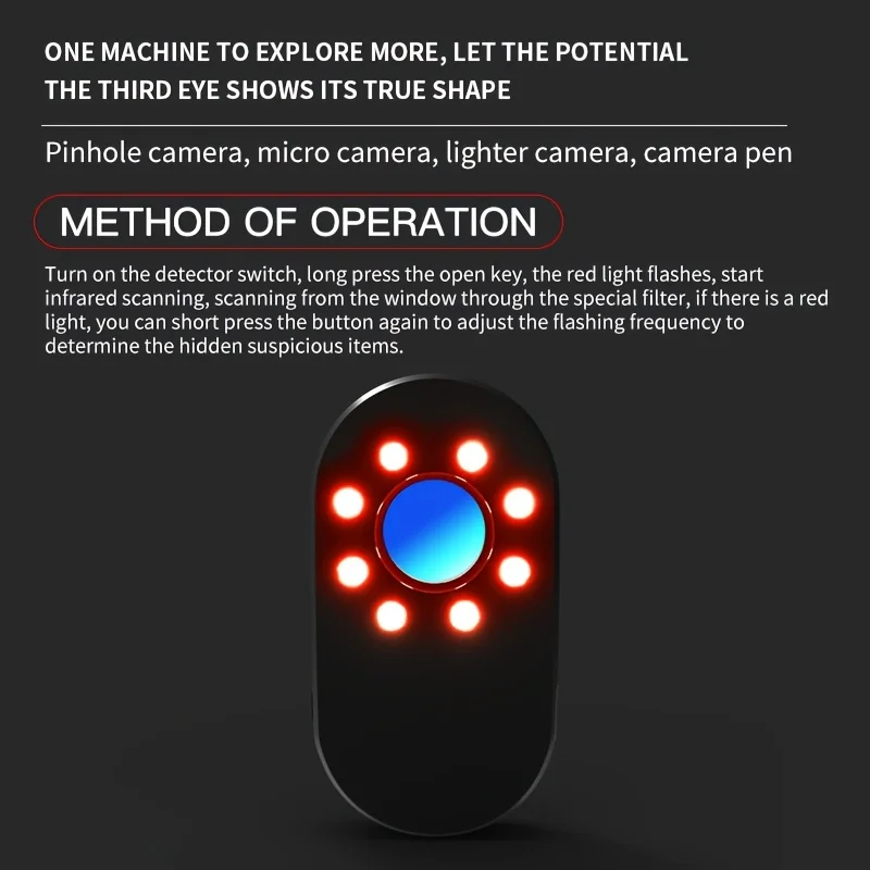 Multifunctional Infrared Detector Travel Mini Portable Anti-Peeping Anti-Monitoring Camera Scanner Detects Hidden Cameras 2025