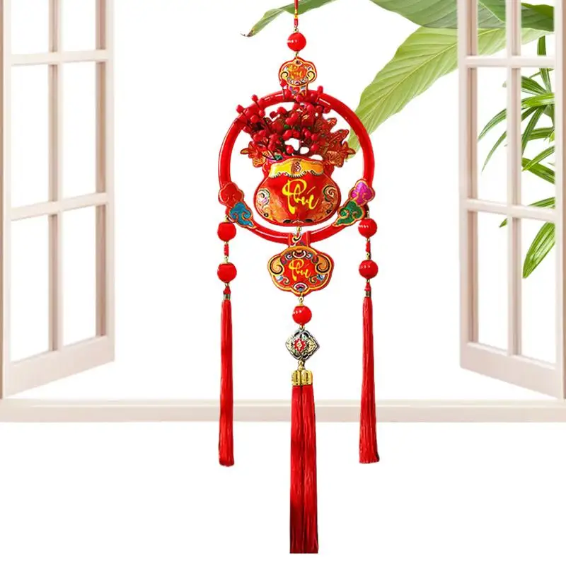 Vietnamese New Year Decorations 2025 Lucky Bag Fish Ornament Lucky Character Pendants Holiday Home Decoration Wall Sign For